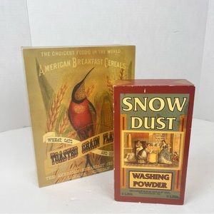 Decor replica vintage boxes/Snow Dust & Toasted grain flakes-defunct products(2)